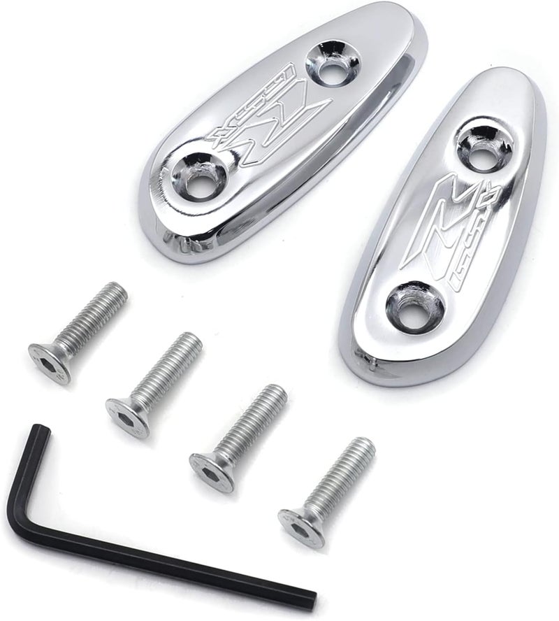 HASkulle Motorcycle Parts Mirror Block Accessories Brackets Off Base Plates for Suzuki GSXR 600 750 1000 GSX-R 2001-2004, Chromed - Image 4